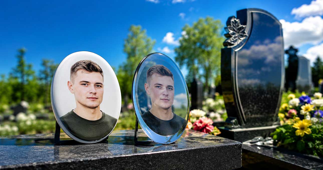 Фотокераміка чи фотоскло на пам’ятник: порівняння цін та якості Фотокераміка чи фотоскло на пам’ятник: порівняння цін та якості